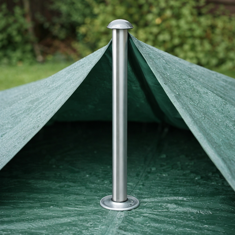 Tall Water Shedding Pole – 120 cm Black – Plastic Coated Steel – Outdoor Furniture Protection
