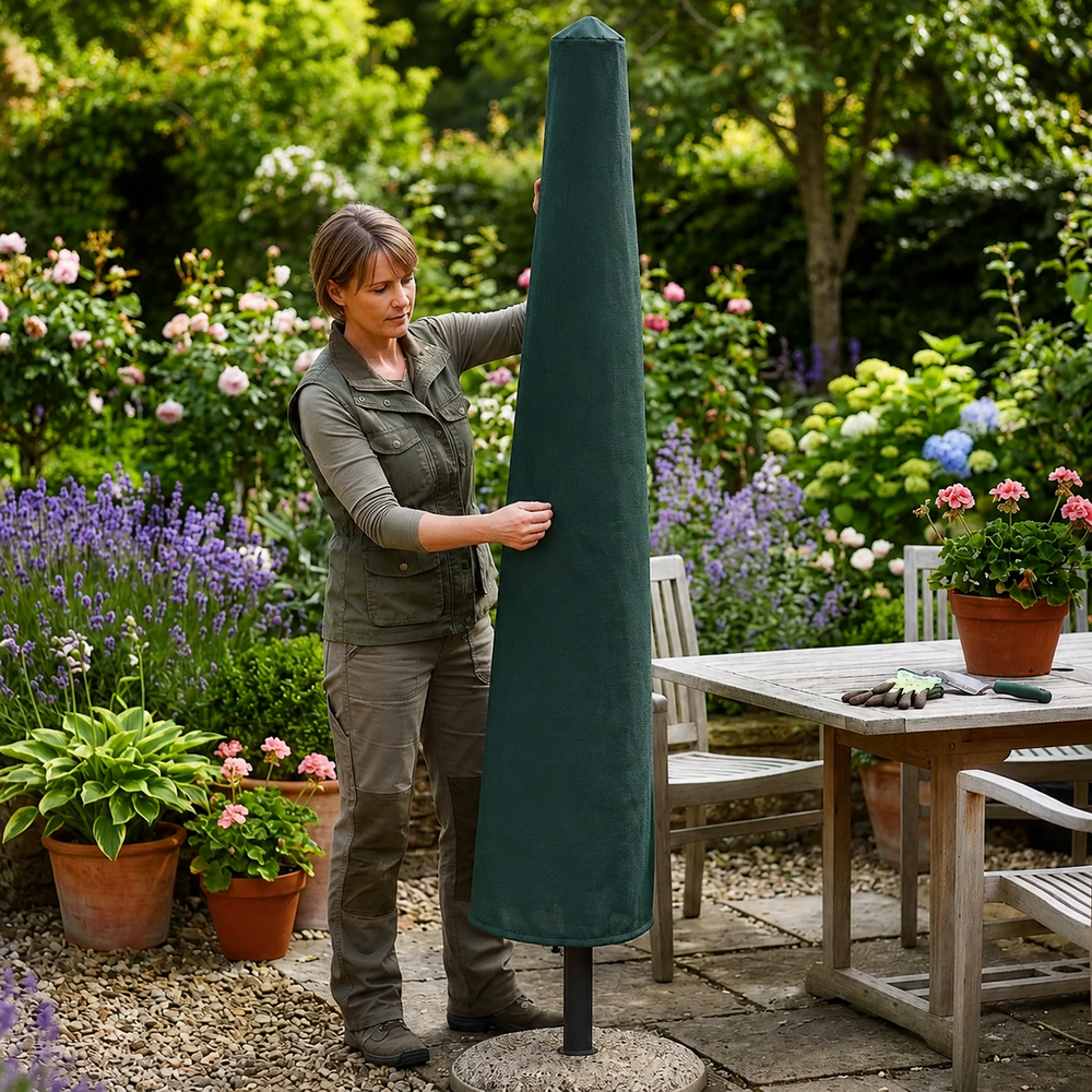 Small Parasol Cover – Green – Super Tough Material – Outdoor Protection