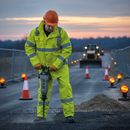 Premium High-Visibility Reflective Safety Jacket with Quilted Lining, Storm Flap, and Concealed Hood for Enhanced Protection