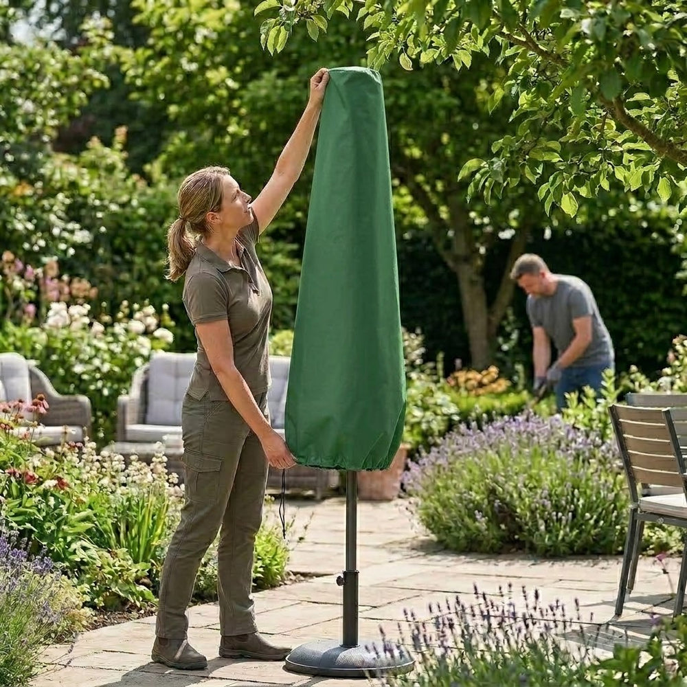 Medium Parasol Cover – Green – Durable Polyester – Outdoor Protection