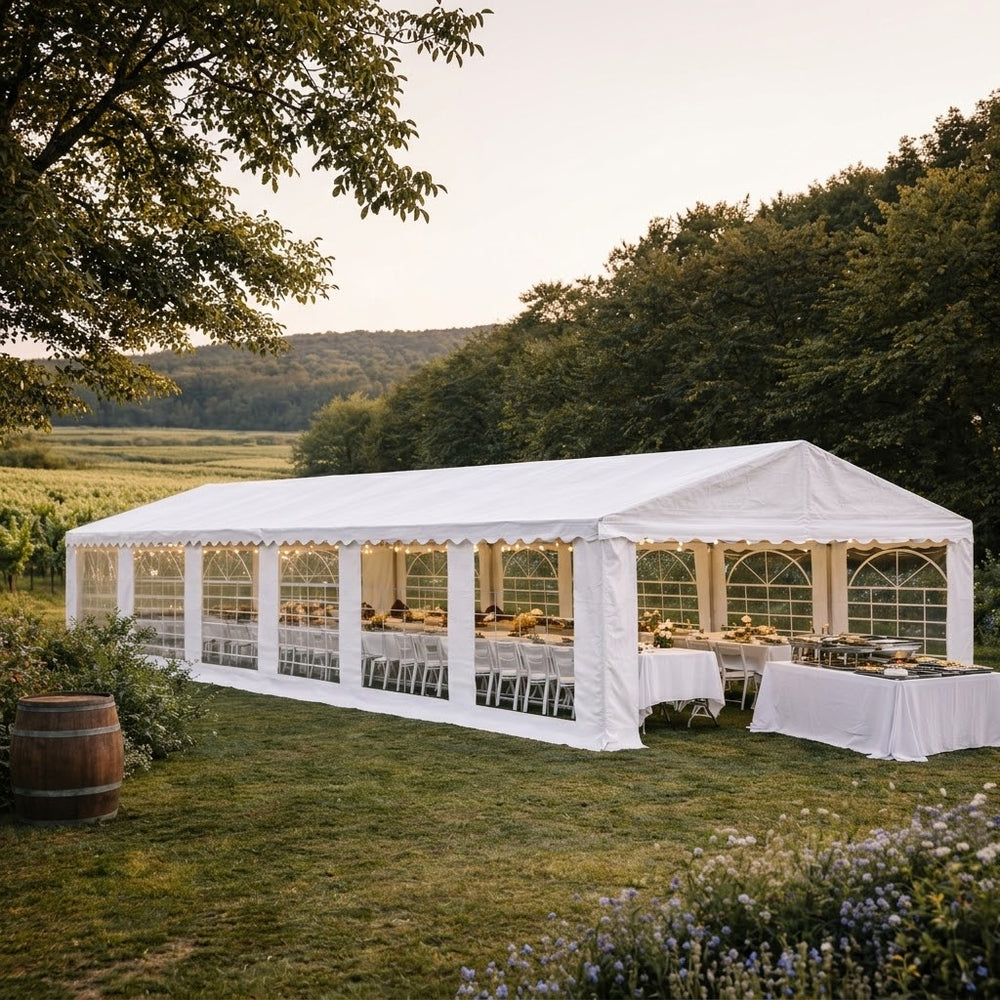 4x10m White PE Marquee Party Tent - Outdoor Event Shelter UK
