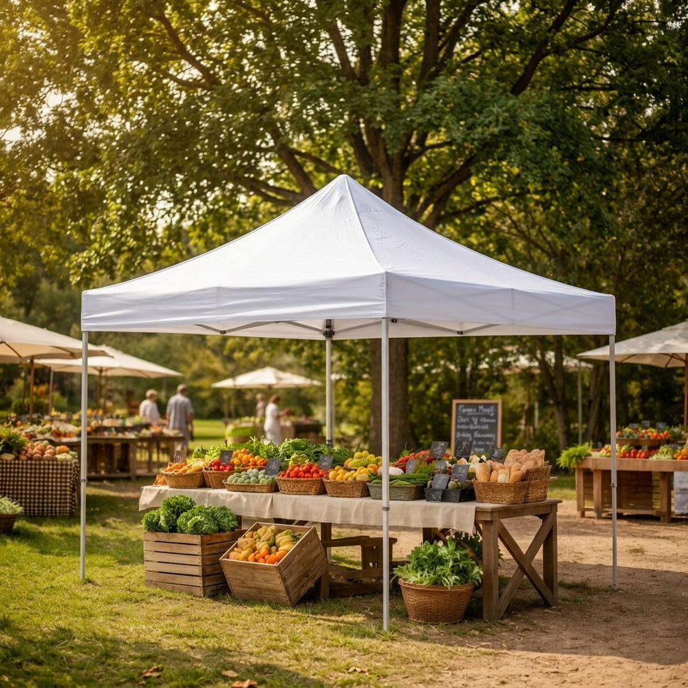4x4m Flame Retardant Heavy Duty Pop Up Gazebo | White Waterproof Instant Event Shelter