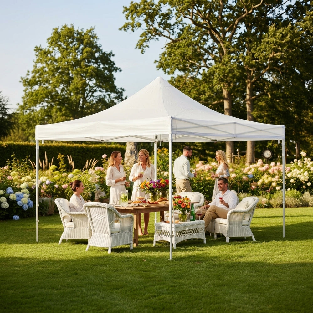 4x4m Professional Pop-Up Gazebo with 4 Sidewalls | Clear Transparent