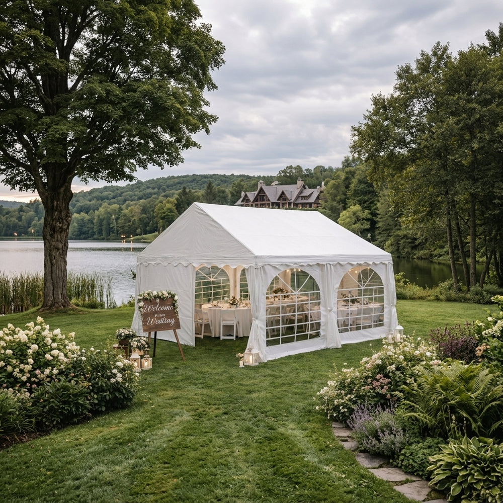 4x4m White Marquee Tent Shelter for Outdoor Events & Parties