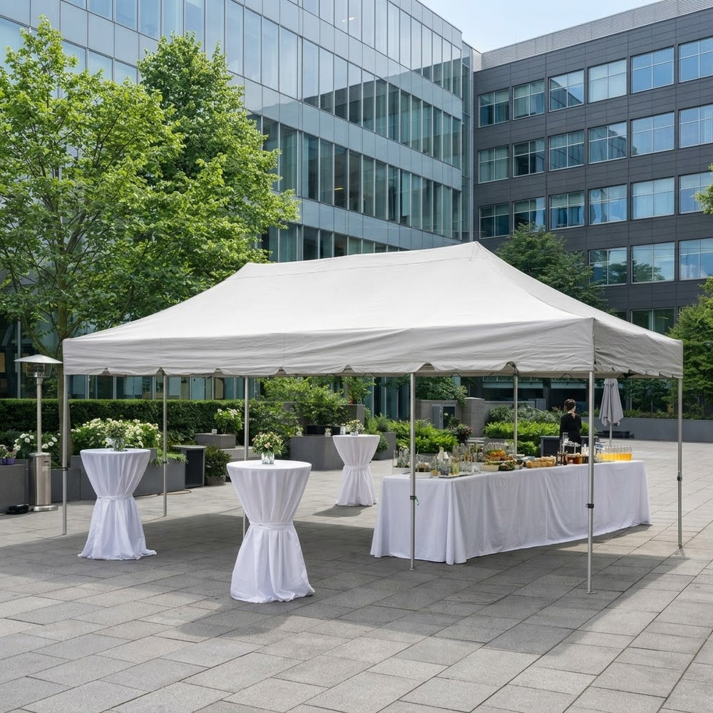 4x6m Latte Peaked Pop Up Gazebo Waterproof Aluminium