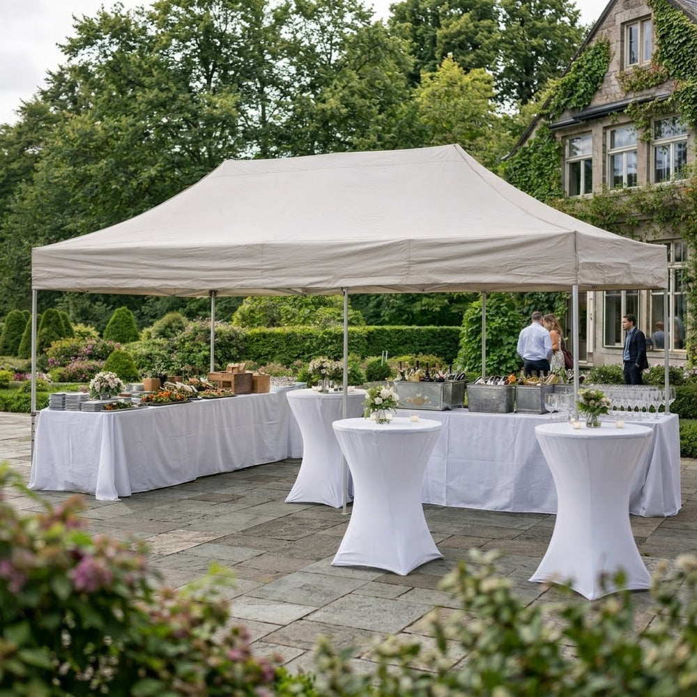 4x6m Professional Pop Up Gazebo | Latte Beige Waterproof Outdoor Event Canopy