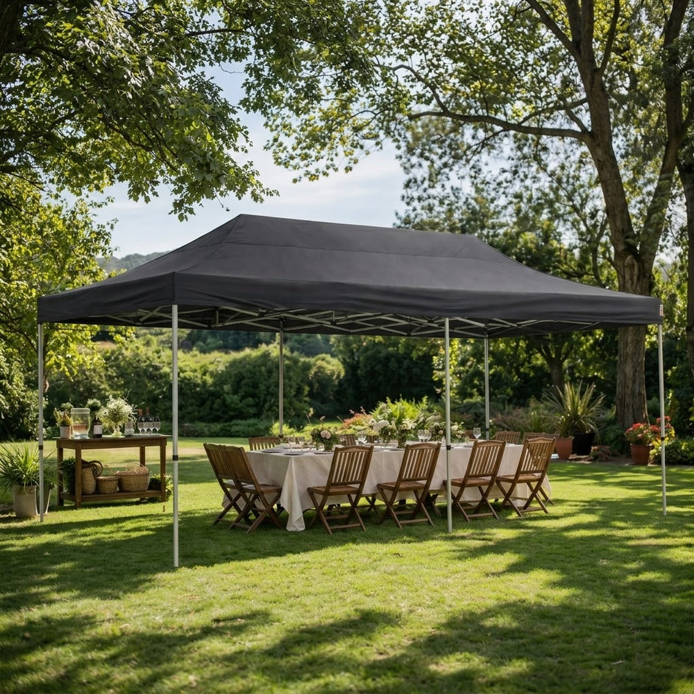 4x8m Pop Up Gazebo – Steel Frame | Black