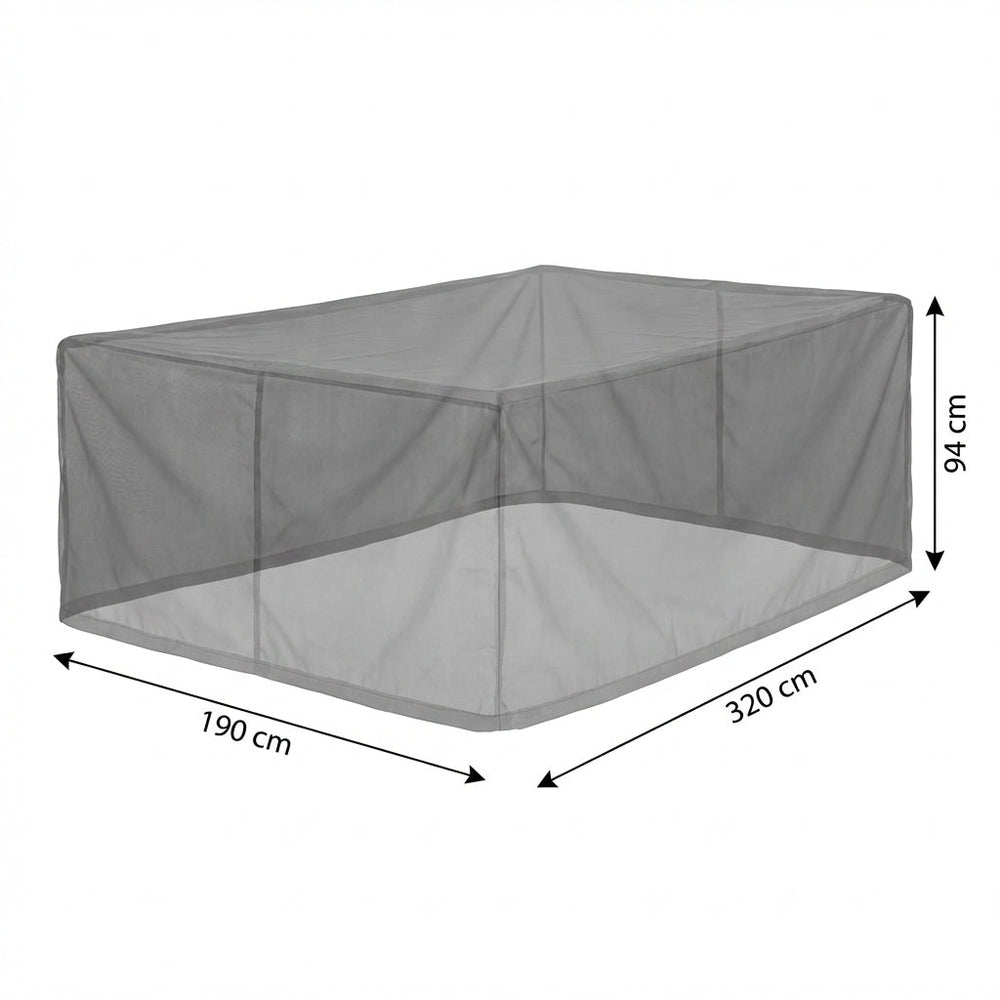Rectangular Patio Set Cover – 8-10 Seat Charcoal – Heavy Duty Polyester – Outdoor Protection