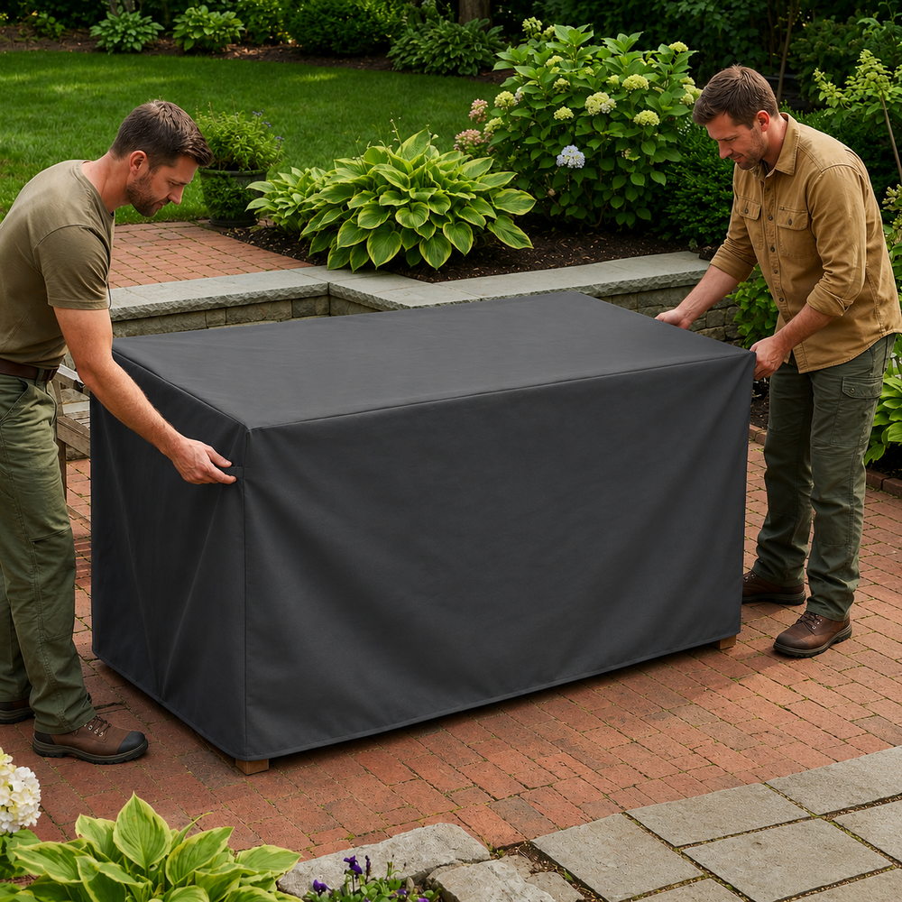 Rectangular Table Cover – 6 Seat Charcoal – Polyester – Outdoor Protection