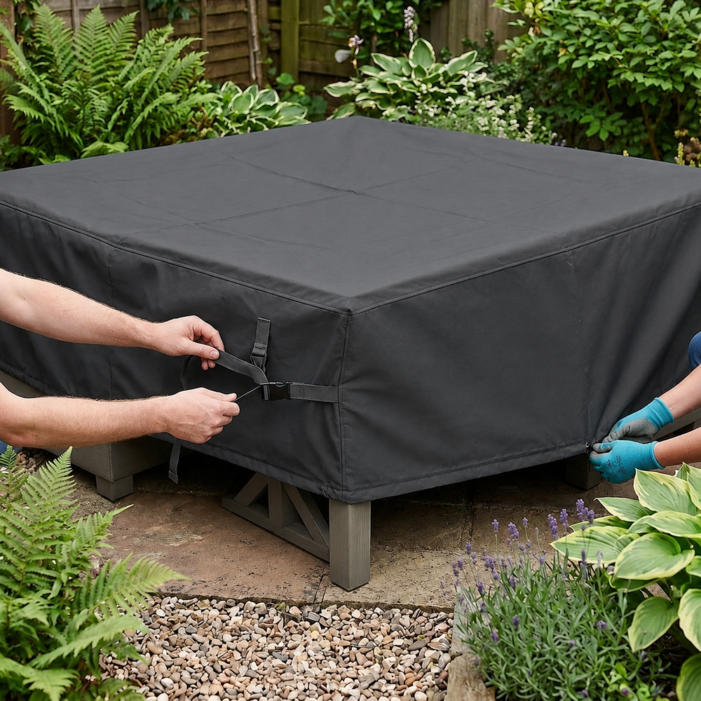 Square Corner Sofa Dining Set Cover – 250cm Charcoal – Durable Polyester – Weather Protection