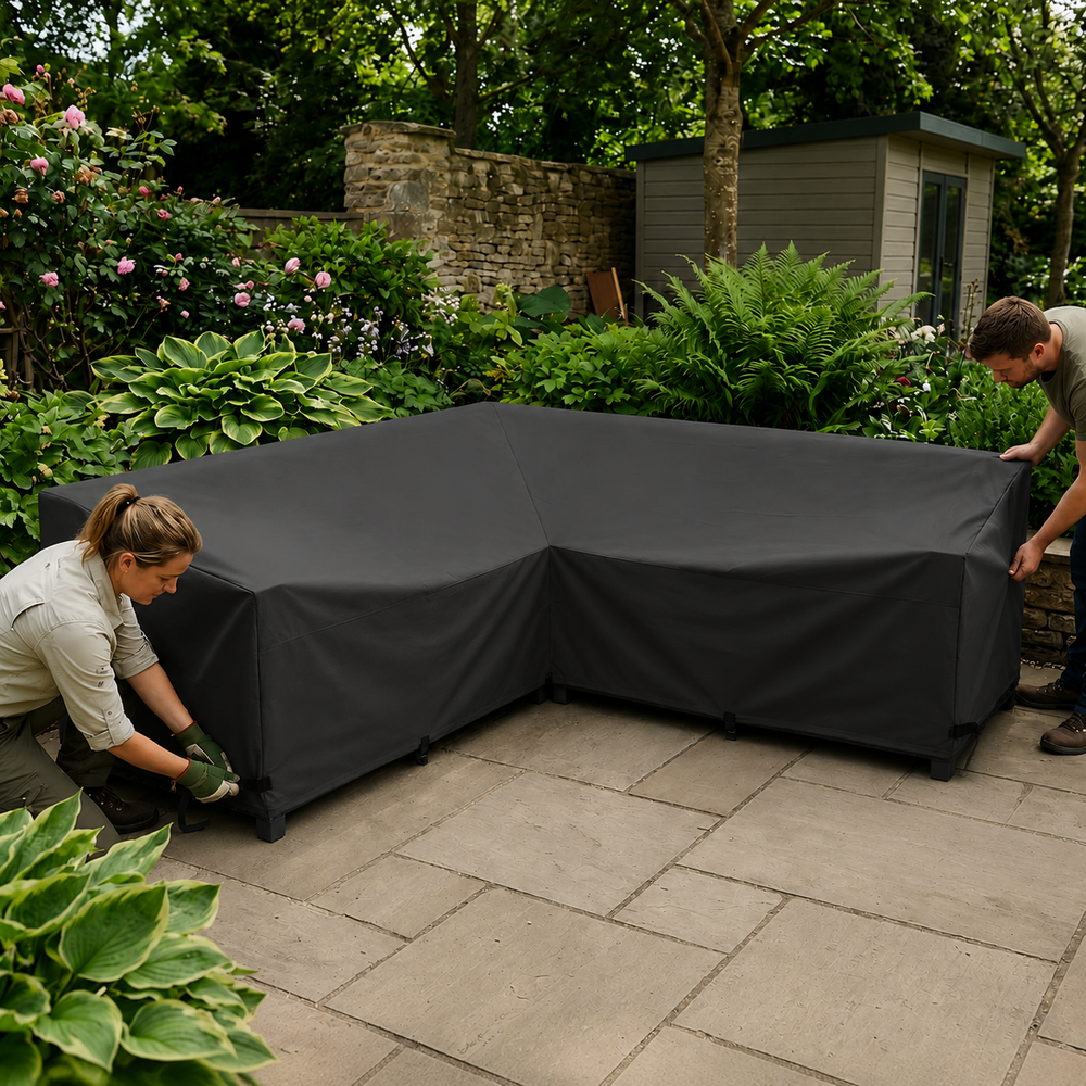 Corner Sofa Cover – 300cm Charcoal – Durable Polyester – Outdoor Protection