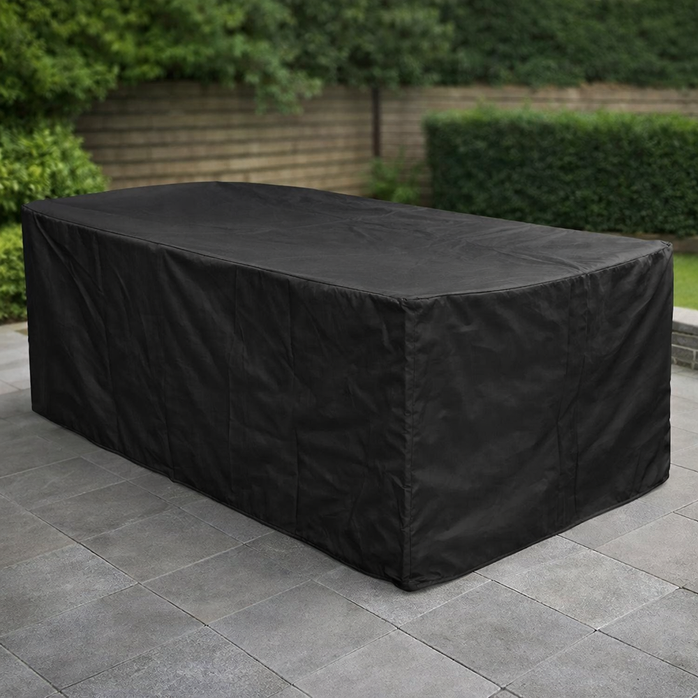 Heavy Duty 6 Seater Rectangular Furniture Cover – Black – Waterproof Protection