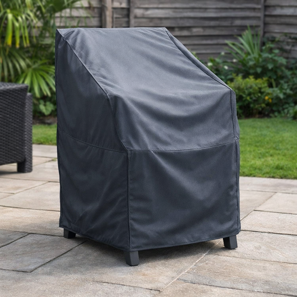 Stacking Chair Cover – Charcoal – Polyester – Outdoor Furniture Protection