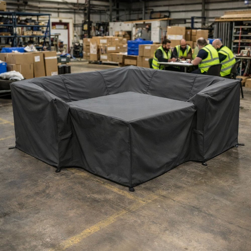 Square Corner Sofa Dining Set Cover – 250cm Charcoal – Durable Polyester – Weather Protection