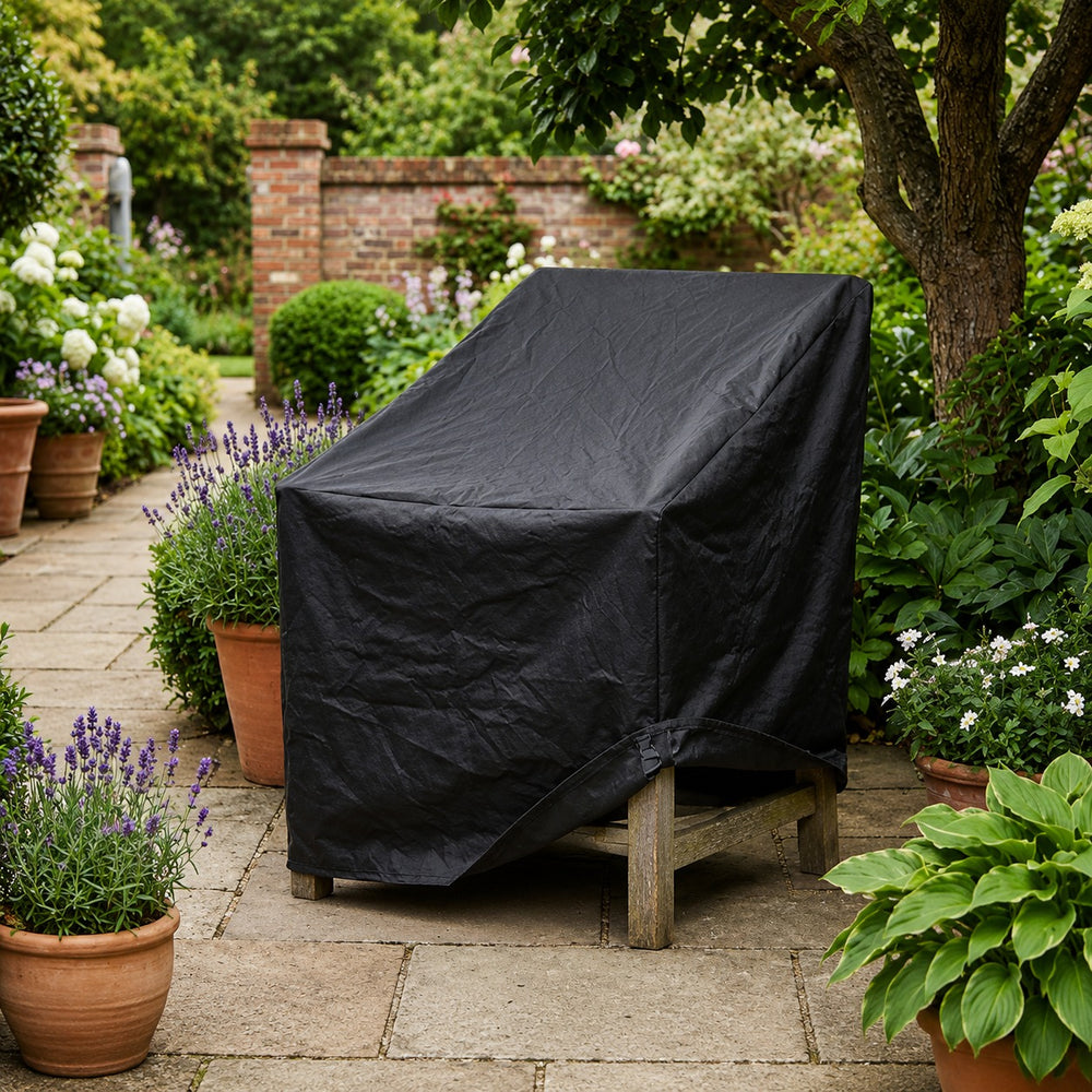 Heavy Duty Armchair Cover – Black – Waterproof Polyethylene – Outdoor Protection