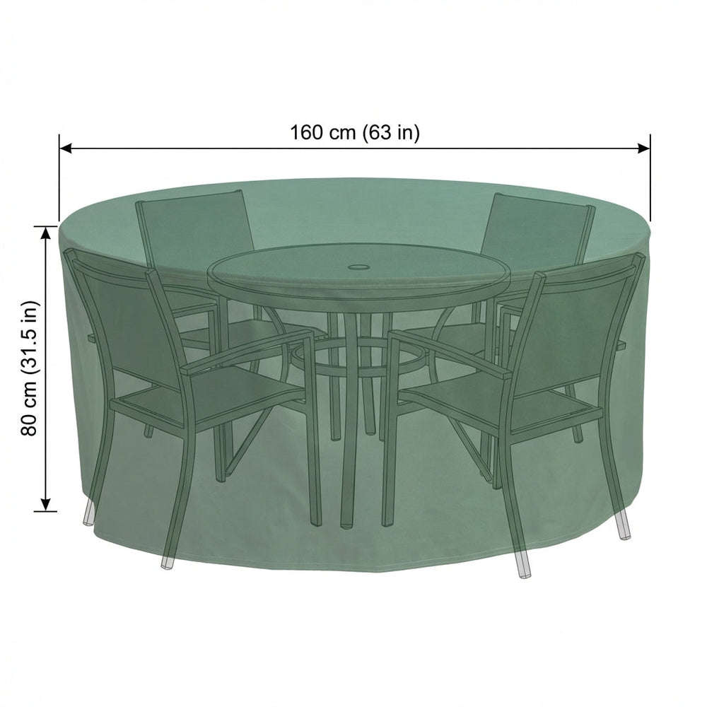 Circular Patio Set Cover – 80cm High – Reversible Polyester – 4 Seat Protection