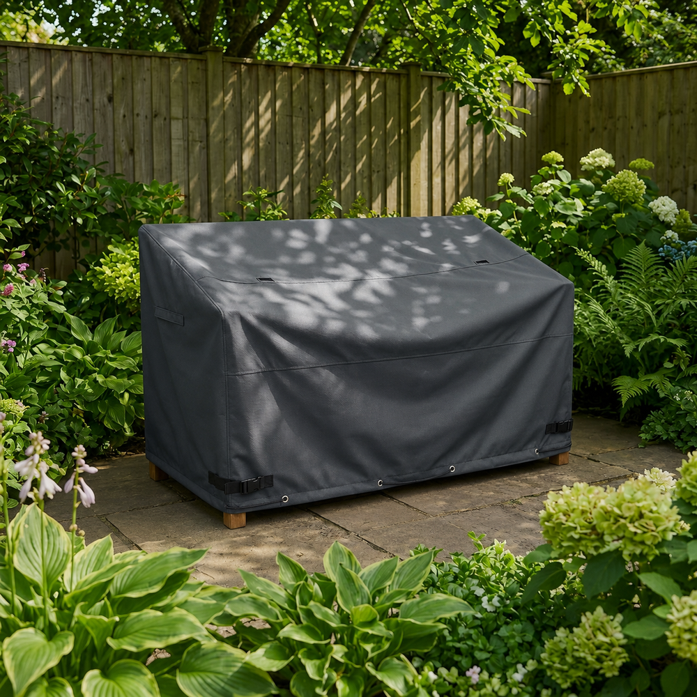 2 Seater Bench Cover – Small Charcoal – Durable Polyester – All-Weather Protection