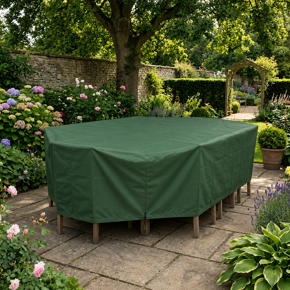 Heavy Duty 8 Seater Rectangular Furniture Cover – Green – Waterproof Outdoor Protection