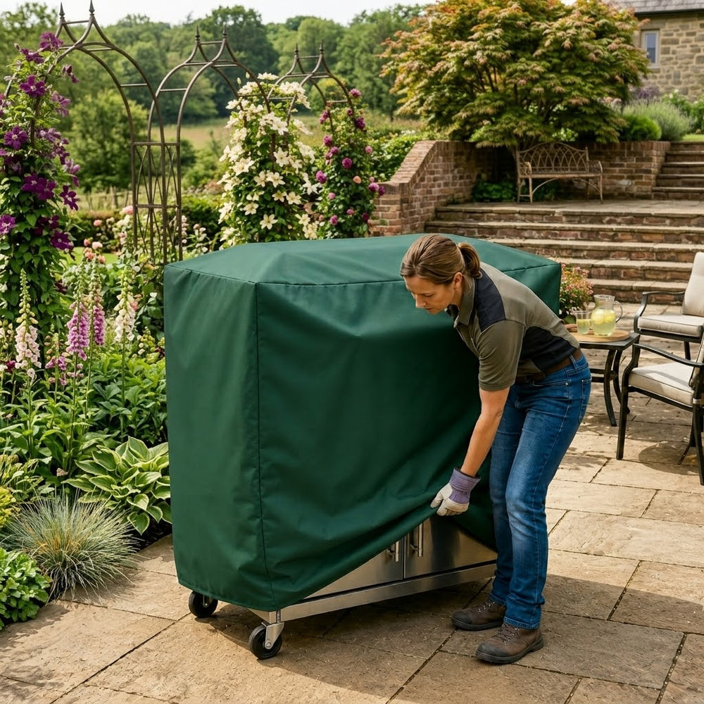 Barbecue Cover – 63x165x97 cm – Reversible PVC Polyester – Outdoor Protection
