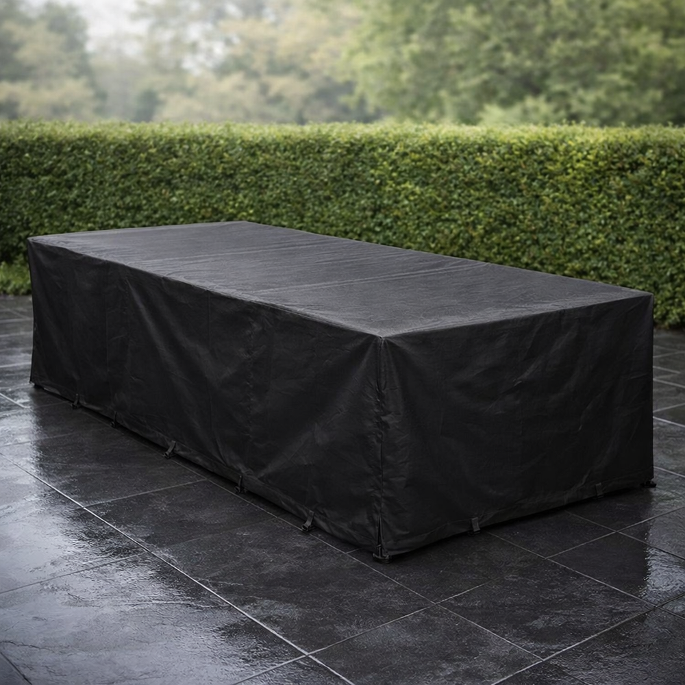 Heavy Duty 10 Seater Rectangular Furniture Cover – Black – Waterproof Protection