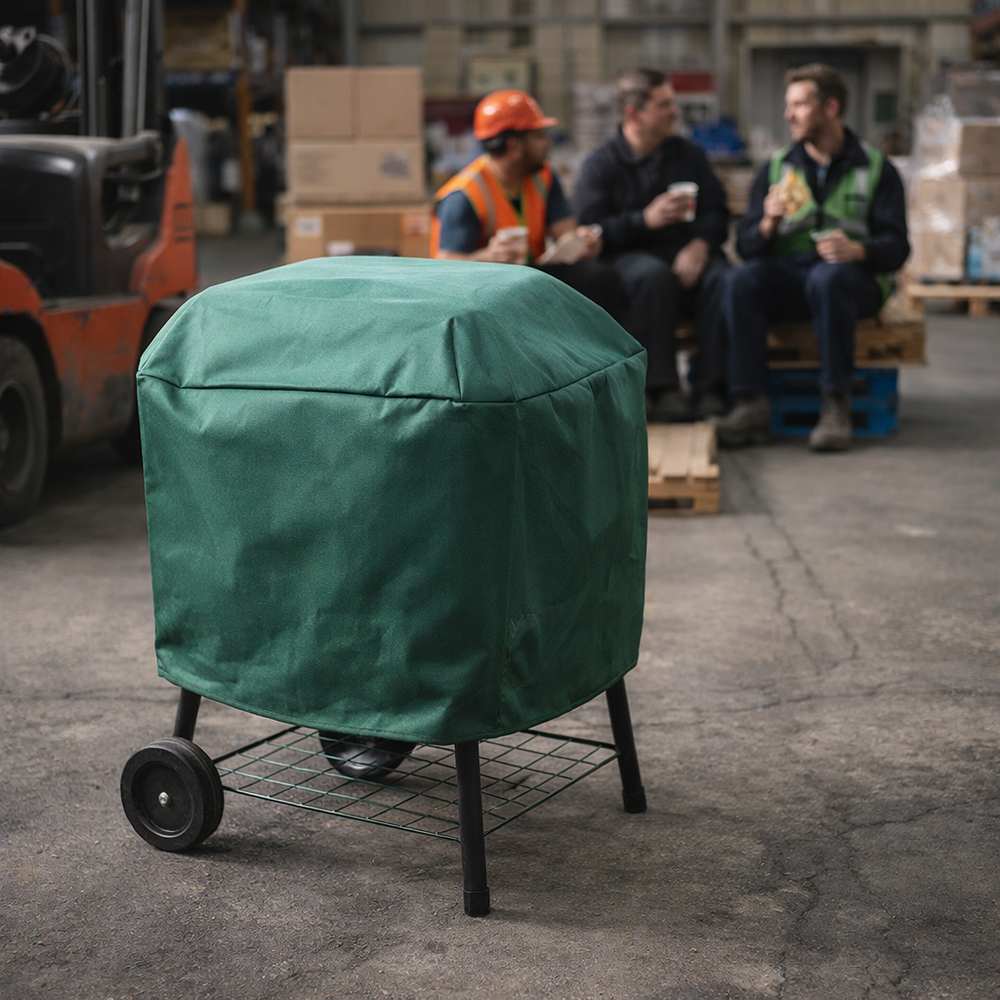 Heavy Duty Square Barbecue Cover – 68x68x74cm Green – Weather Protection