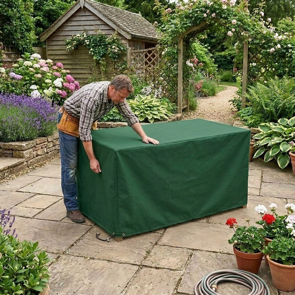 Rectangular Table Cover – 4 Seat – Reversible PVC Backed – Outdoor Protection