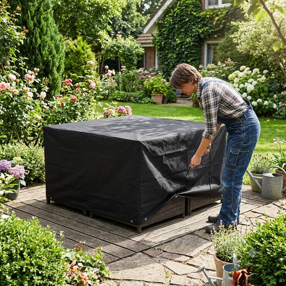 4 Seater Rattan Cube Set Cover – Medium 125cm – Waterproof Protection
