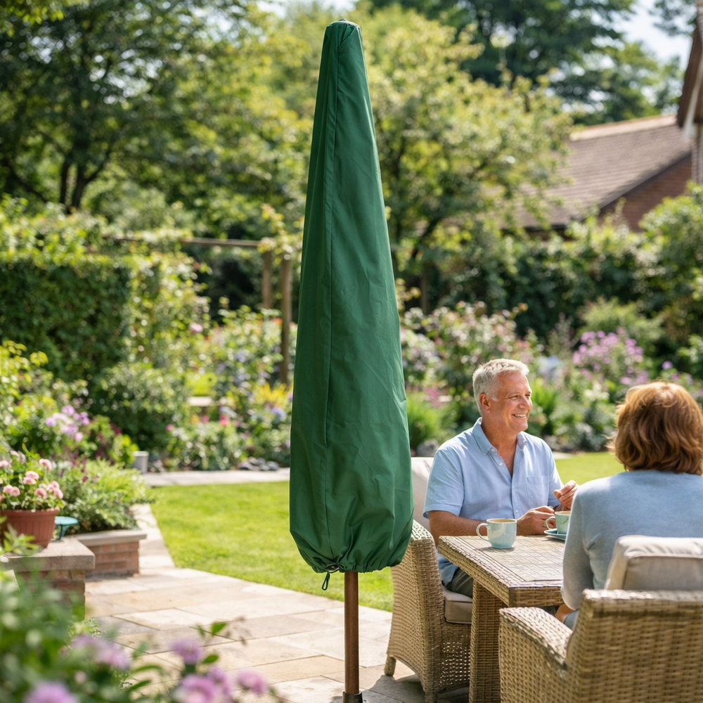 Large Parasol Cover – 153 cm Green – Waterproof UV Protection – Outdoor Use