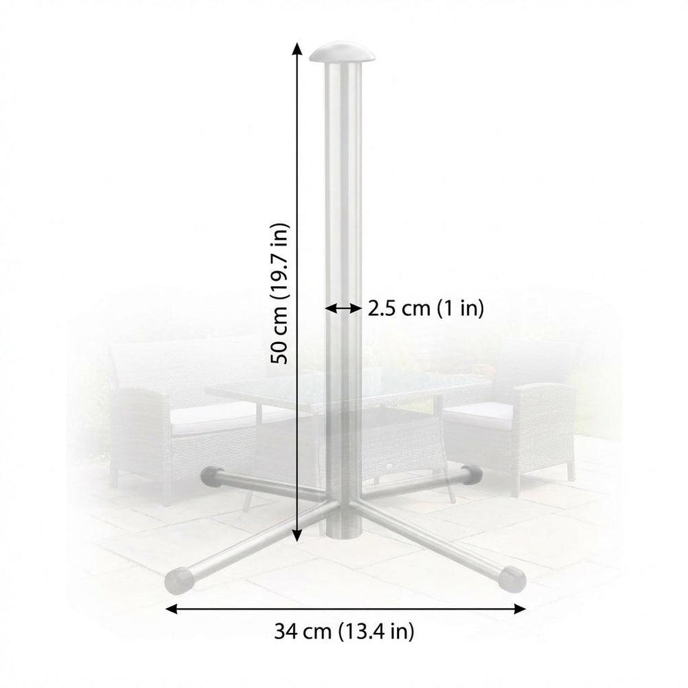Table Top Water Shedding Pole – 34 cm Width – Plastic Coated Steel – Outdoor Furniture Protection