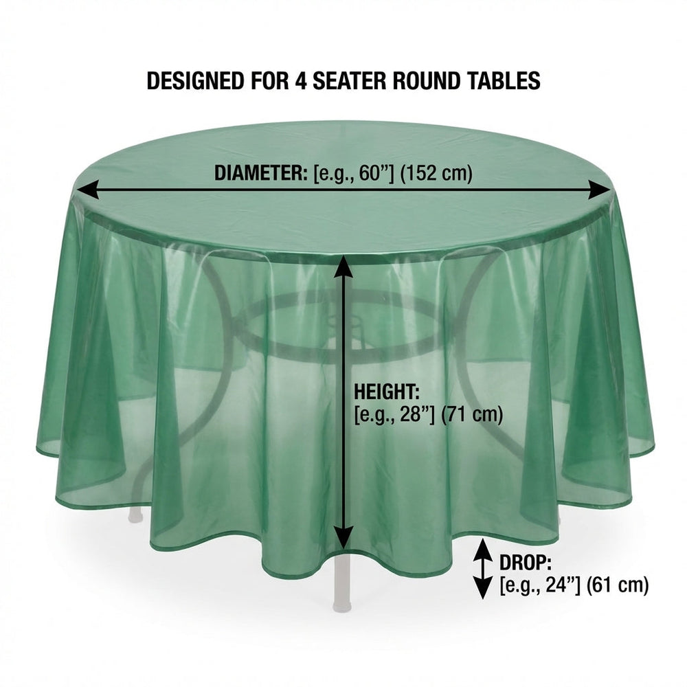 Round Table Cover – 4 Seater Green – Heavy Duty Polyethylene – Outdoor Furniture Protection