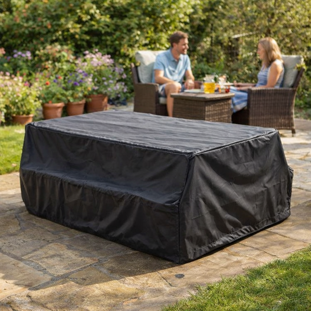 7 Seater Picnic Table Cover – Black – Heavy Duty Polyethylene – Outdoor Protection