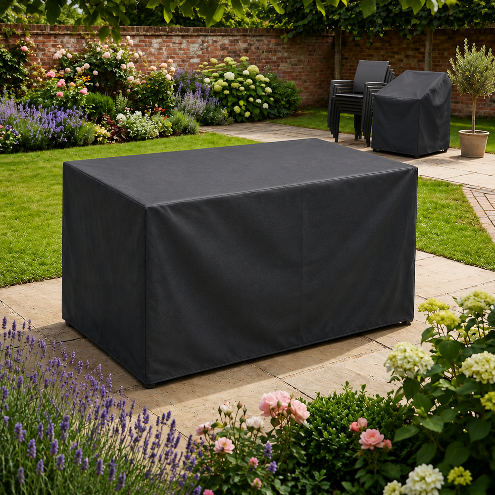 Rectangular Table Cover – Small Charcoal – Durable Polyester – Outdoor Protection