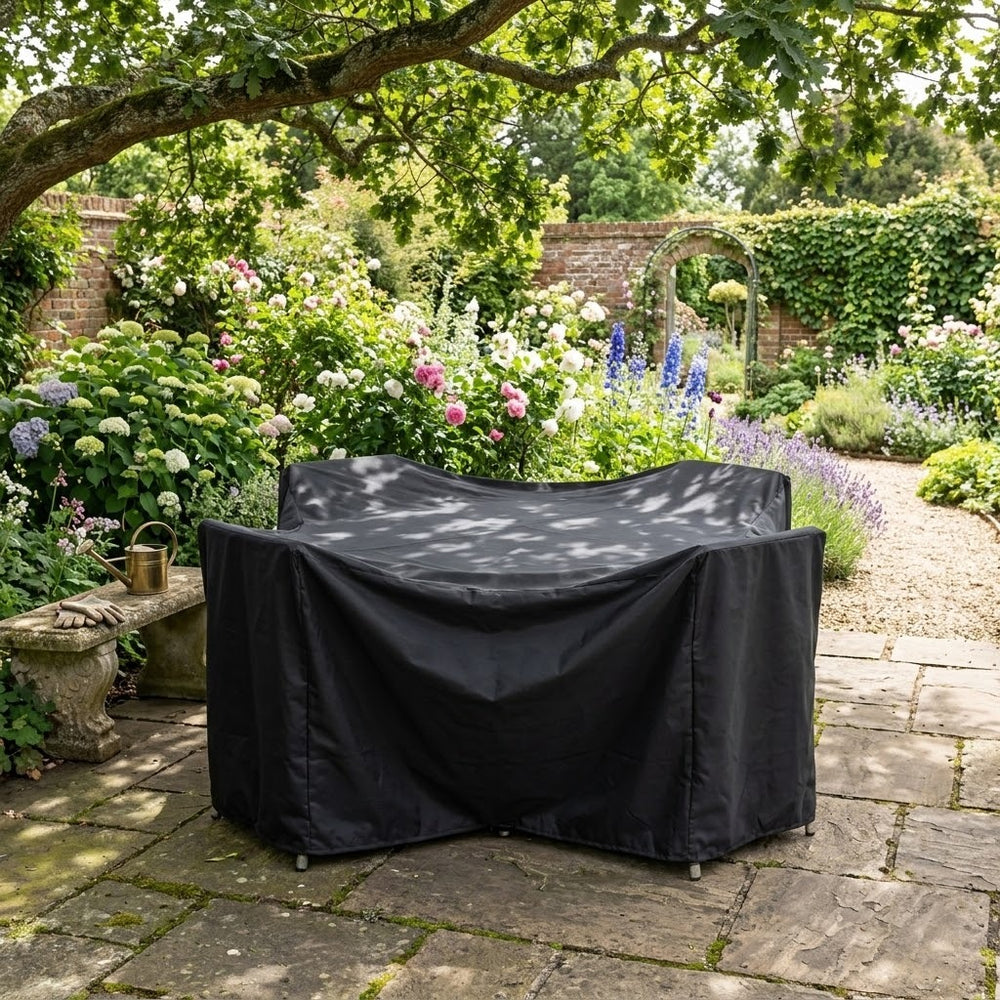 Round Furniture Set Cover – 4 Seater – Black – Weather Protection