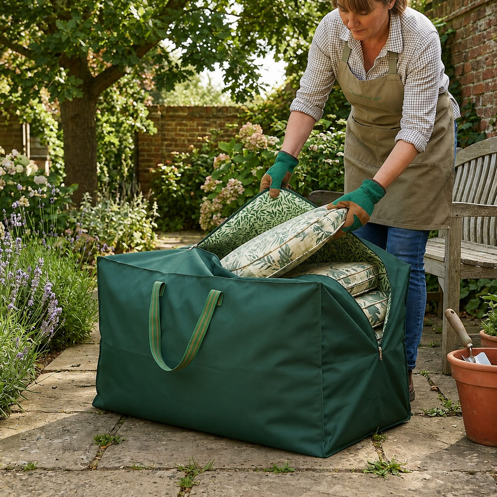 Cushion Storage Bag – Green – Waterproof Polyester – Outdoor Use