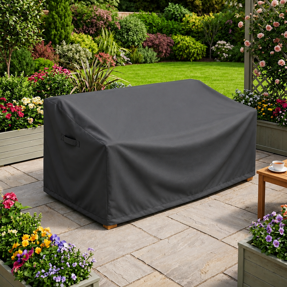 Three Seater Sofa Cover – Large Charcoal – Durable Polyester – Outdoor Protection