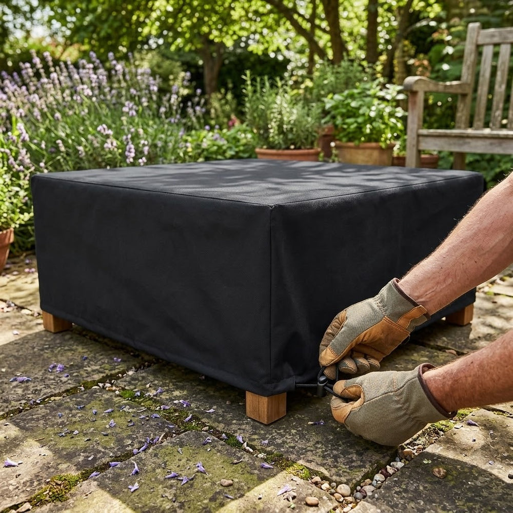 Small Coffee Table Cover – Black – Super Tough Waterproof – Garden Protection