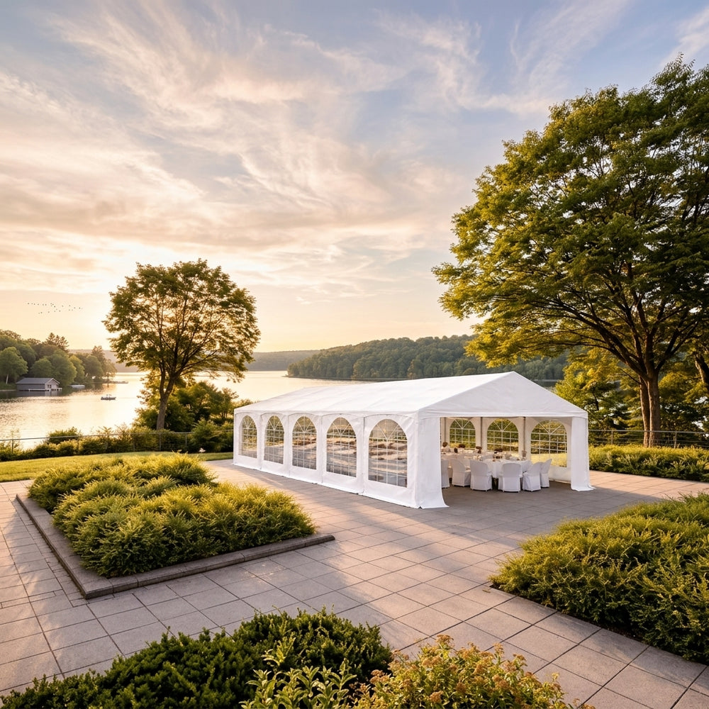5x10m Arched PVC 900 Marquee Tent White