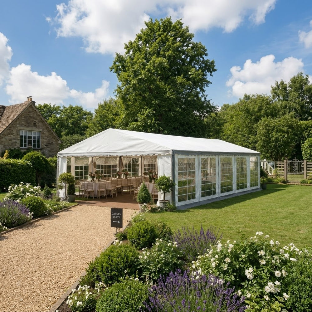 5x10m Grey/White PE Marquee Party Tent – PLUS Grade