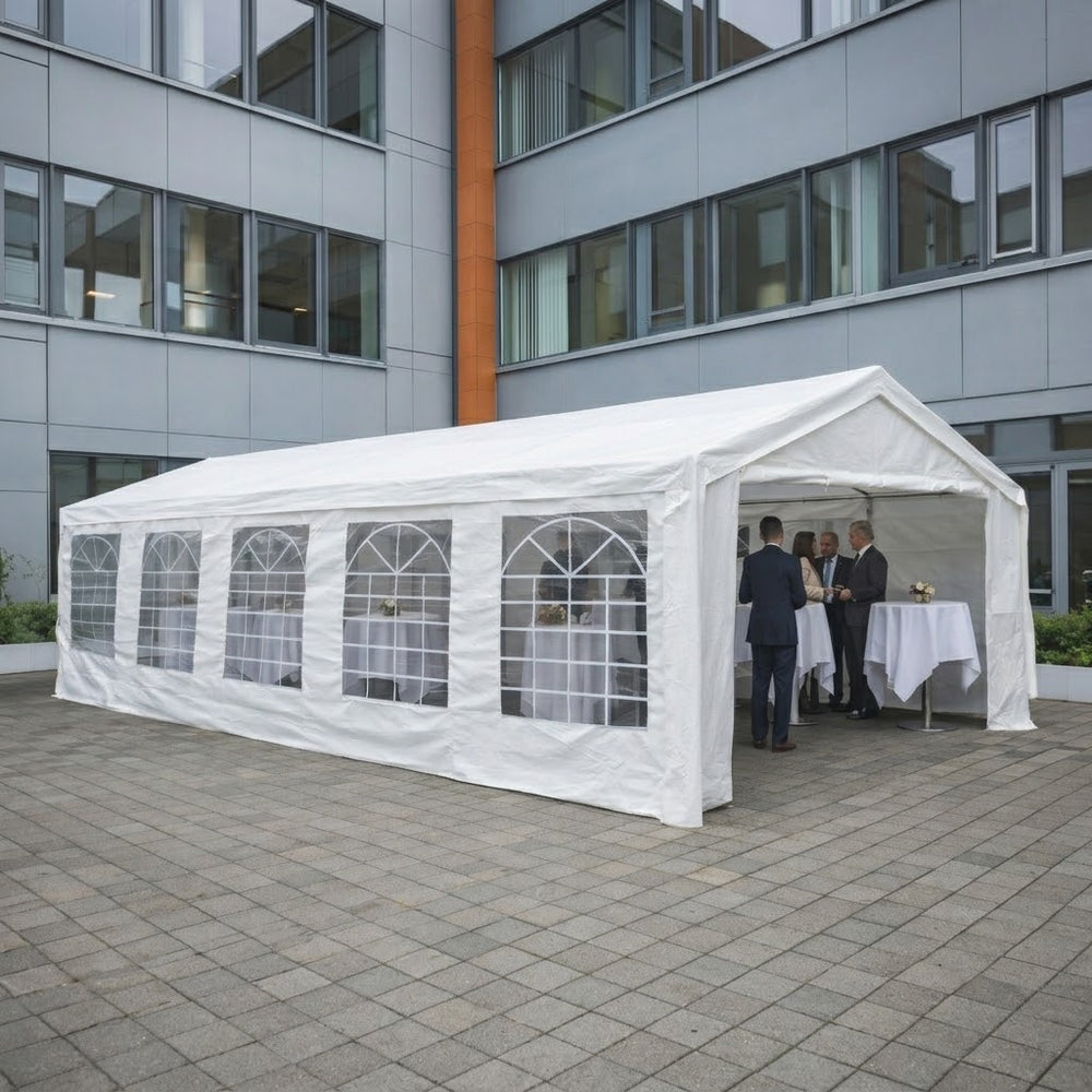 5x10m White PE Marquee Party Tent - Outdoor Event Shelter