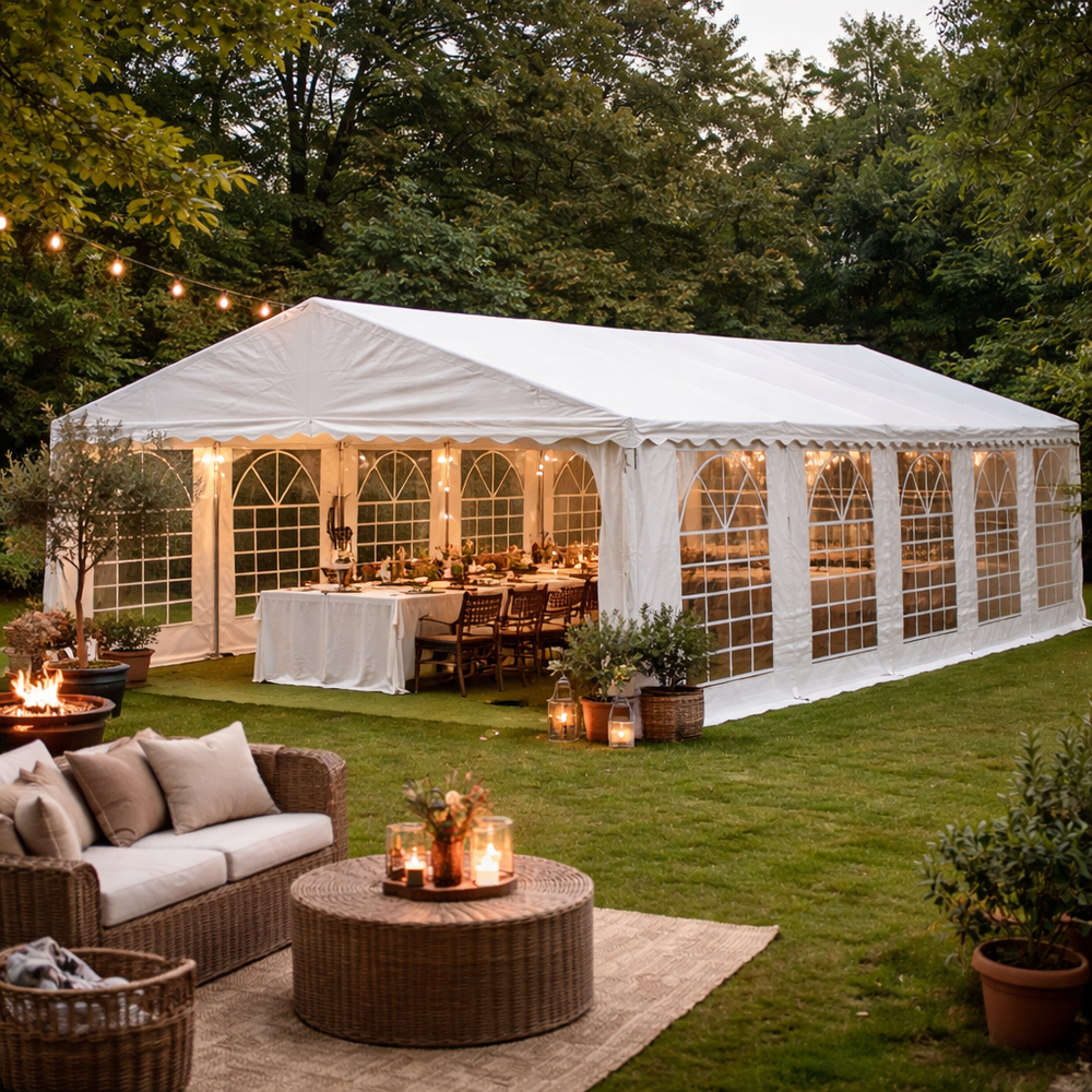 5x10m Grey/White PE Marquee Party Tent – PLUS Grade