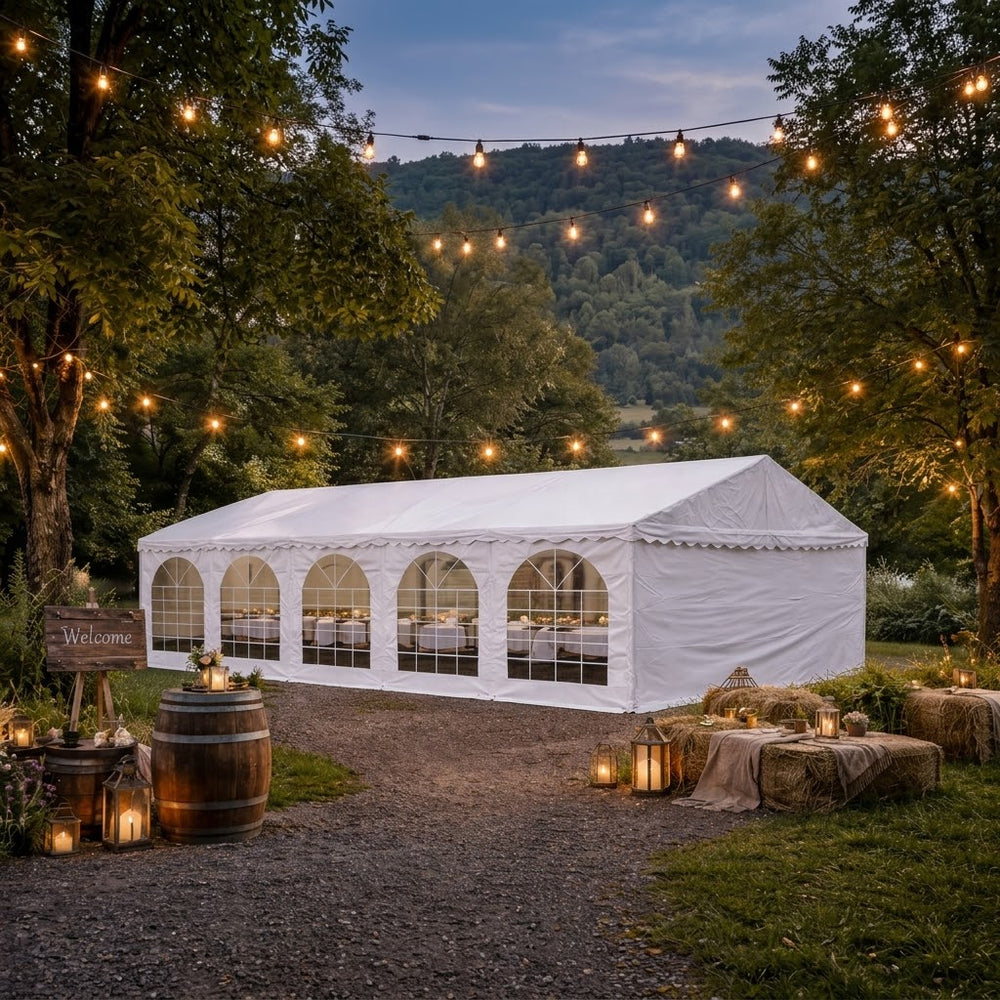 5x10m White PVC Marquee Tent - Premium Outdoor Event Shelter