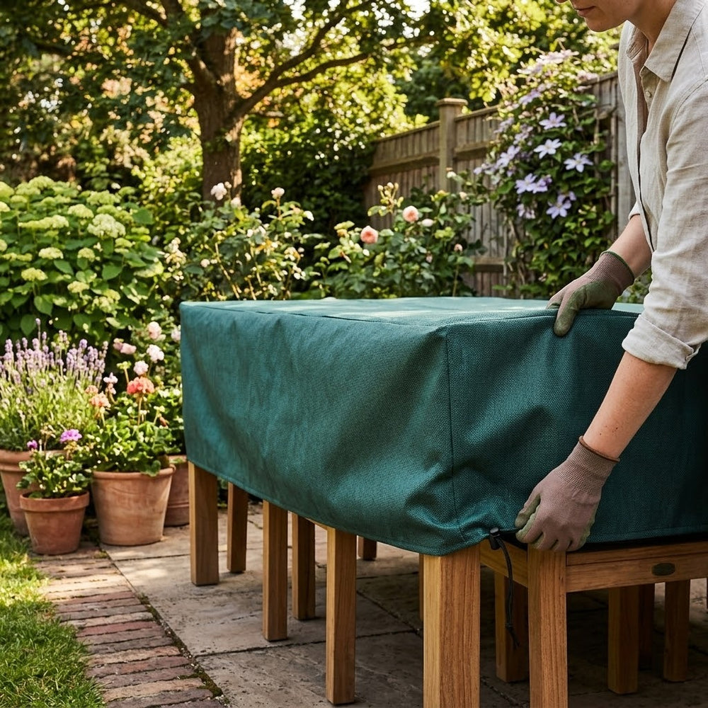 8 Seater Rectangular Table Cover – Green – Super Tough Waterproof – Outdoor Protection