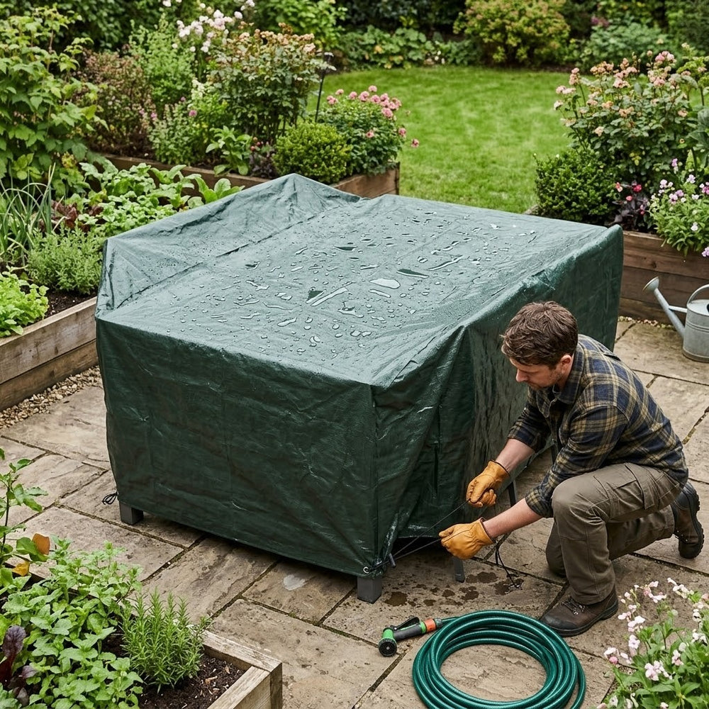 6 Seater Rectangular Table Cover – 170cm – Heavy Duty Polyethylene – Outdoor Protection
