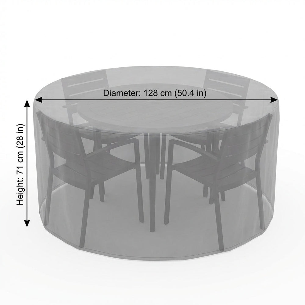Circular Table Cover – 4/6 Seat Grey – Waterproof Protection – Outdoor Use