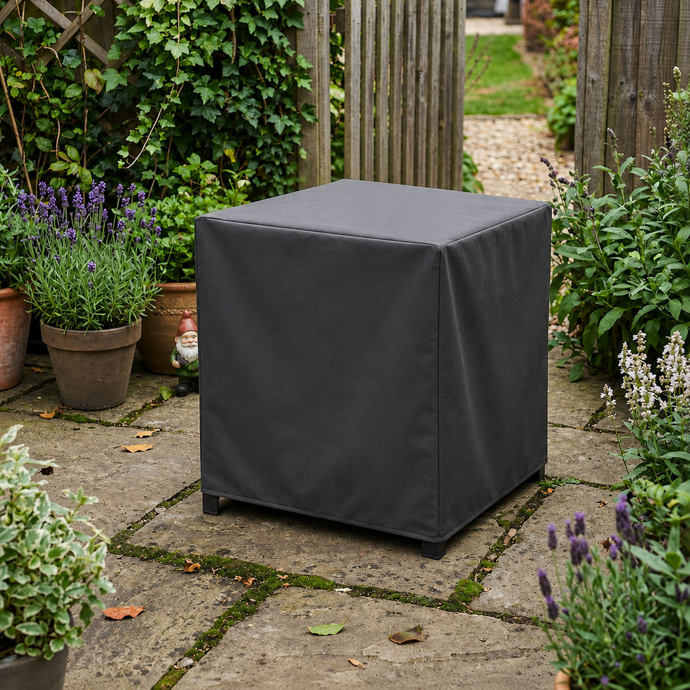 Small Square Fire Pit Cover – Charcoal – Durable Polyester – Outdoor Protection