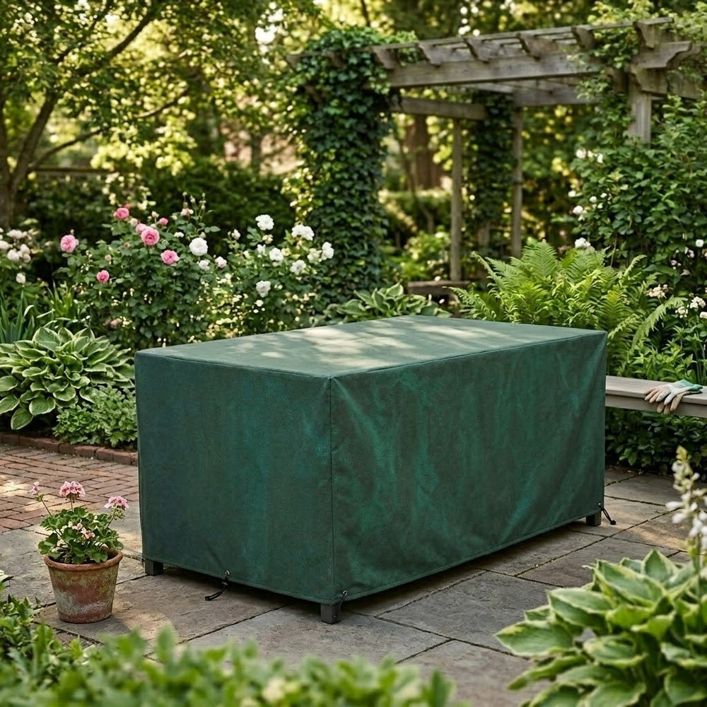 Rectangular Table Cover – 4 Seater Green – Super Tough Waterproof – Outdoor Protection