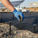 Premium Plastic Ground Anchor Pegs 150mm - Heavy Duty Round Head with Barbed Anchor Shaft for Secure Ground Covering