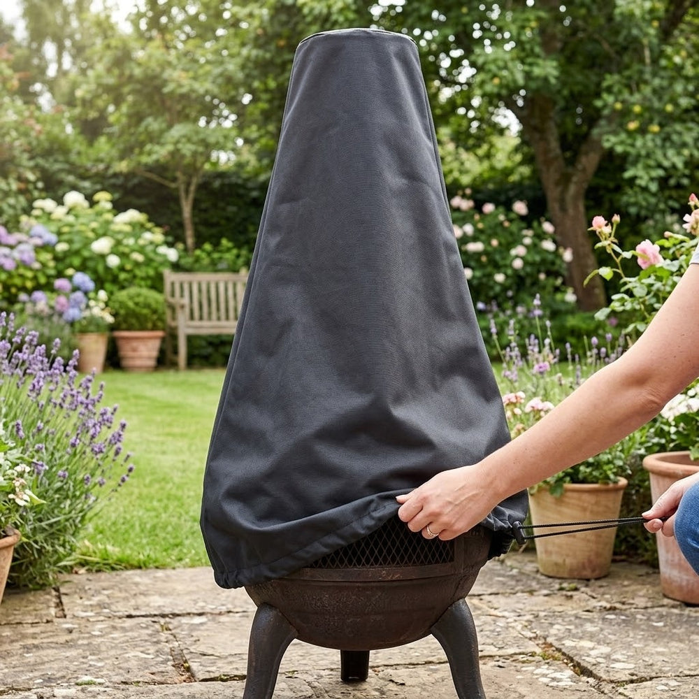 Large Chimenea Cover – Black – Super Tough Material – Outdoor Protection