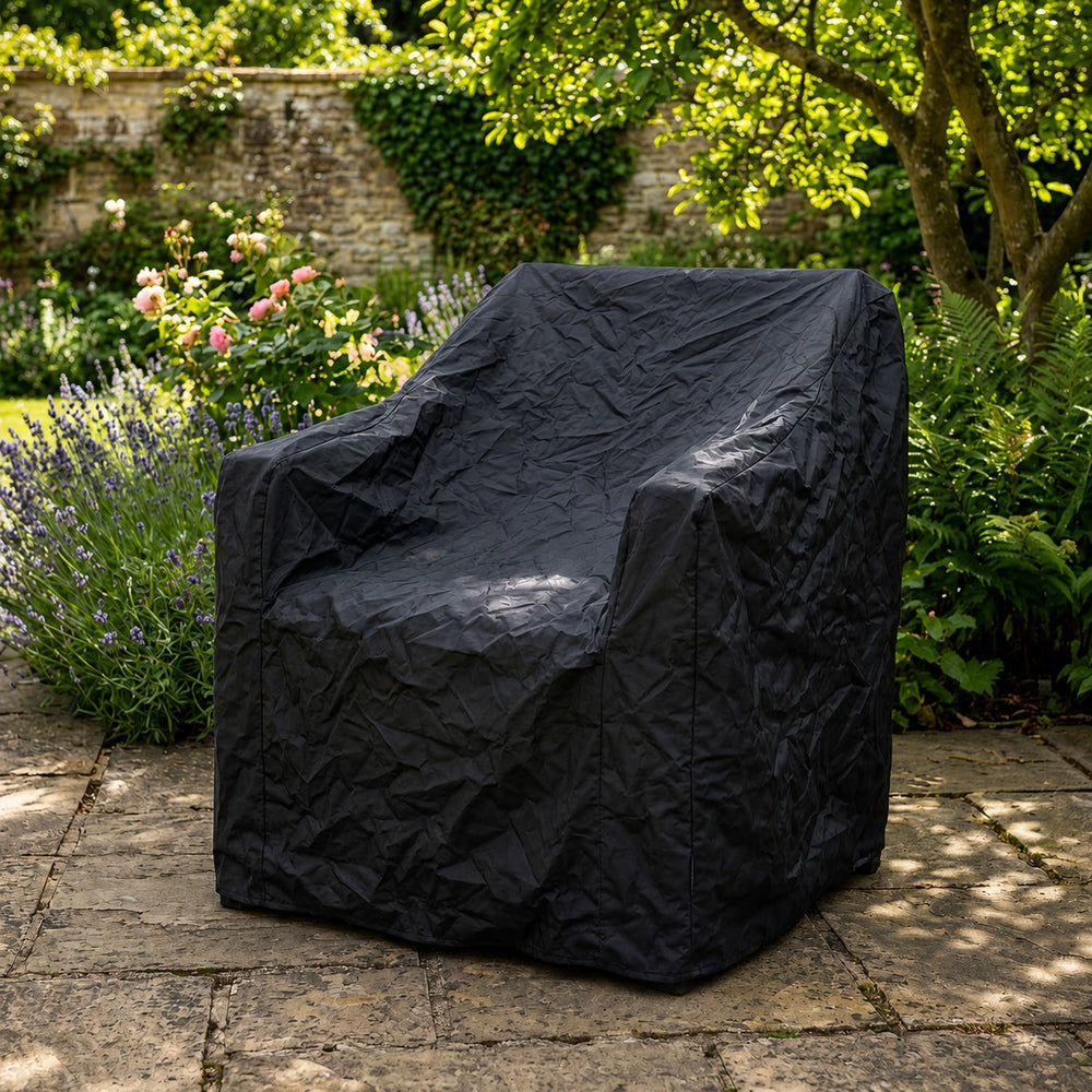 Small Armchair Cover – Black – Heavy Duty Polyethylene – Outdoor Protection