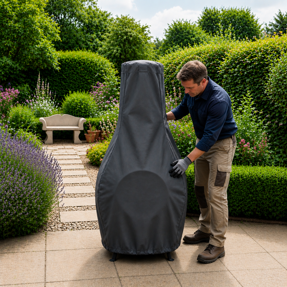 Large Chimenea Cover – Charcoal – Durable Polyester – Weather Protection
